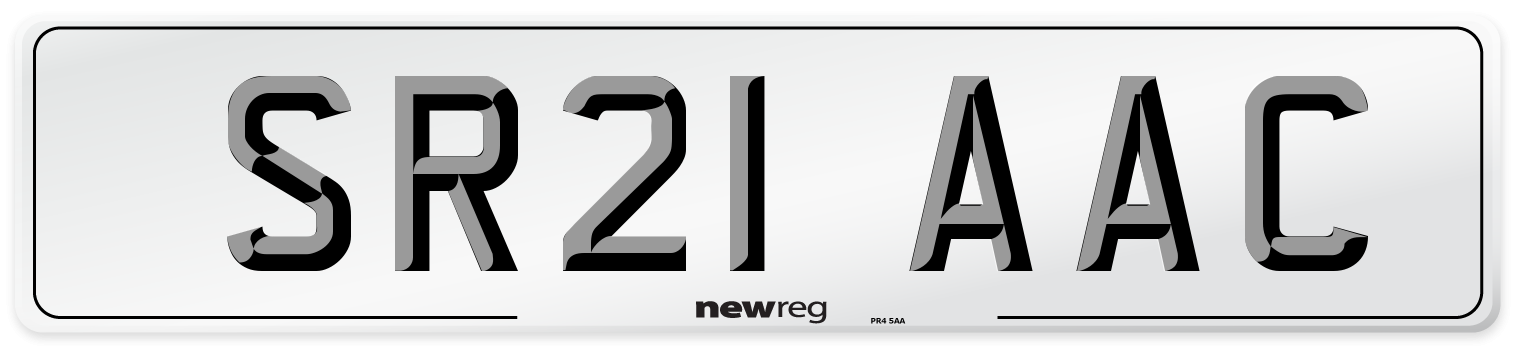 SR21 AAC Number Plate from New Reg